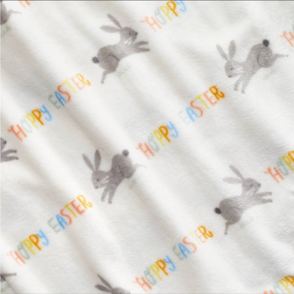 Spritz happy Easter bunny throw blanket